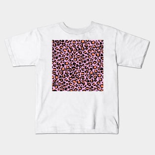 Leopard Pattern in Macaroon on Dusty Rose Kids T-Shirt